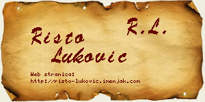 Risto Luković vizit kartica